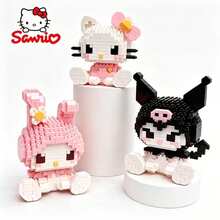 Sanrio Mini Building Block Doll Model Display Series - 1000/400pcs+ Cartoon Character Building Blocks, Collectibles, Perfect Birthday Gift, Indoor Decor, Home Supplies, Cute Style Building Blocks, Anime Character Model Gift, Birthday Gift, Carnival Prize, Back To School Gift, Etc. - Multicolor - View 3