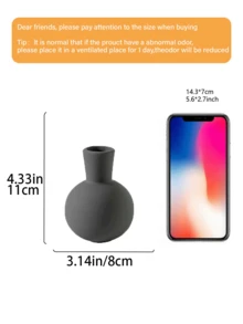 1pc Modern Minimalist Resin Vase Set, Black Brown And Gray Decorative Flower Vases For Dried Or Artificial Flowers, Tabletop Home Decor For Living Room, Dining Table, Entryway, Bookshelf, Office, Coffee Table And Housewarming Gift - A - View 12