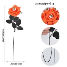 10Pcs Scary Eyeball Dark Red Fake Rose Branches Halloween Vase Bouquet Accessories - Multicolor - View 42