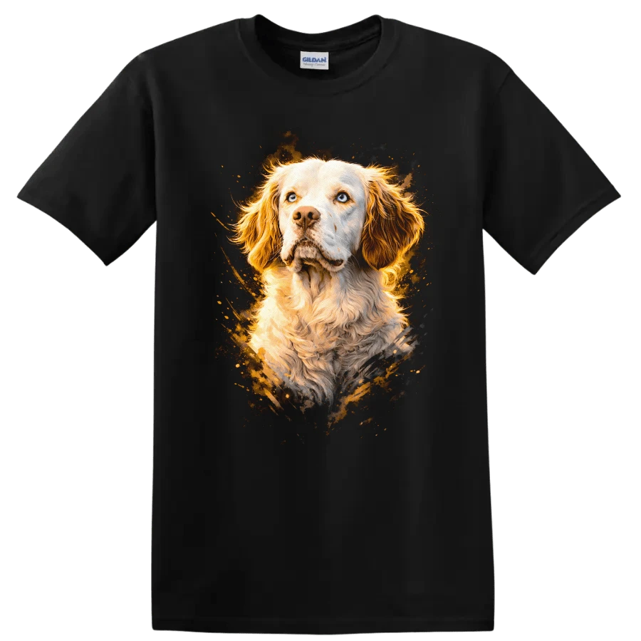 Camiseta con Retrato de Perro Golden Retriever, Regalo para Amantes de los Perros con Camiseta Linda - Negro - Ver 1
