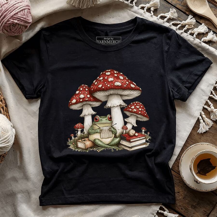 Strickfrosch-T-Shirt/Herbst-Outfit - 黑色 - 查看 1