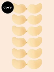 2/4/6pcs Self-Adhesive Silicone Invisible Bra Pads, Adhesive Backless Bra Cups For Wedding, Cold Shoulder Dress, Bridesmaid Party, Wedding Guest And Other Occasions - Multicolor - View 14