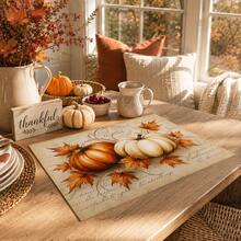 1pc Pumpkin Pattern Printed Diatomaceous Earth Kitchen Drain Mat, Absorbent Dish Drying Mat, Coffee Machine Mat, Dishwashing Mat, Sink Mat, Kitchen Countertop Protector, Suitable For Cups, Plates, Tableware And Kitchen Decor - Multicolor - View 5