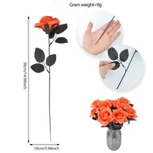 10Pcs Scary Eyeball Dark Red Fake Rose Branches Halloween Vase Bouquet Accessories - Multicolor - View 13