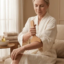 1/6pcs Wooden Massage Tool Set, Wooden Massager Set, Manual Massage Tools, Suitable For Legs, Waist, Shoulders, Arms, Back, Full Body Massage Tools, Wooden Massage Roller, Suitable For Home And Office - Apricot - View 7