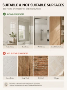 1 Roll PET Flexible Mirror Film, Self-Adhesive Mirror Wall Sticker, Shatterproof Washable Reflective Film, Suitable For Glass, Tiles, Cabinet Doors And Smooth Surfaces, DIY Home Improvement And Interior Decoration - Roll - View 4
