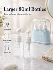 Set Botol Dispenser Perlengkapan Mandi Ukuran Travel, Set Botol Isi Ulang Portabel dengan Label, Cocok untuk Pembersih Wajah, Sampo, Sabun Mandi, dan Cairan Lainnya - MultiWarna - View 3