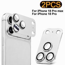 2件組強化玻璃相機鏡頭保護貼，相容 iPhone 18 Pro/18 Pro Max，高清透明無氣泡鏡頭蓋，防刮耐衝擊、易安裝全方位保護手機配件（銀色） - 銀色 - 查看 7