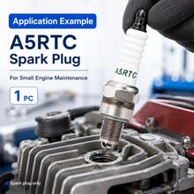 1PC 71mm A5RTC Spark Plug, Heat-Resistant Ceramic & Metal Small Engine Ignition Plug, White Ribbed Insulator With Threaded Electrode, Replacement Spark Plug For Generator, Lawn Mower & Garden Tool Engine Maintenance - A5RTC - View 8