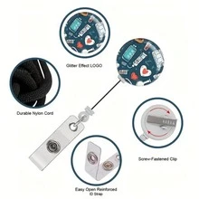 Healthcare Worker Badge Holder Set, Includes PVC ID Protector, Retractable Reel, Carabiner, Clear Window, And Buckle - Hospital Back-To-School Gift - A - View 8