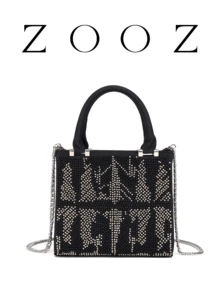 POHO ZOOZ Brand Luxury Women's Handbag Co-Branded Custom Medium Square Tote Bag - Black - Black - View 4