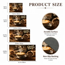 1pc Coffee Pattern Diatomaceous Earth Kitchen Drain Mat, Absorbent Dish Drying Mat, Coffee Machine Mat, Dishwashing Mat, Sink Mat, Kitchen Countertop Protector, Suitable For Cups, Plates, Tableware And Kitchen Decor - Multicolor - View 9