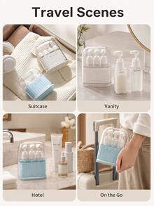 Set Botol Dispenser Perlengkapan Mandi Ukuran Travel, Set Botol Isi Ulang Portabel dengan Label, Cocok untuk Pembersih Wajah, Sampo, Sabun Mandi, dan Cairan Lainnya - MultiWarna - View 9