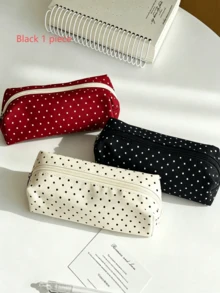Campus Style Polka Dot Pencil Case/Stationery Storage Bag - Multi-Functional Large Capacity Design, Also Can Be Used As Creative Multi-Functional Pencil Case Or Portable Travel Makeup Bag, Suitable For Students And Adults Daily Use - Multicolor - View 11