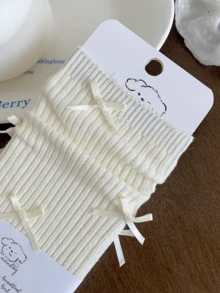 1 Pair Children's Socks, Spring/Autumn Girls Bowknot Socks, White Student Style, Daily & Party Wear - Multicolor - View 4