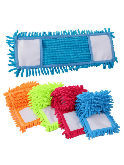 4pcs Flat Mop Heads, 4 Colors Replacement Cloth, Suitable For Home Use, Suitable For Living Room, Bedroom, Bathroom, Kitchen And Toilet, Cleaning Supplies, Cleaning Tools