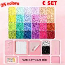 24 Colors Perler Beads Set (2.6mm), Includes Pegboard, Tweezers, Storage Box, Tray, 3D Pixel Art Handmade Beads, Suitable For DIY Jewelry, Pixel Art, Handmade Decoration And Creative Projects - Multicolor - View 12