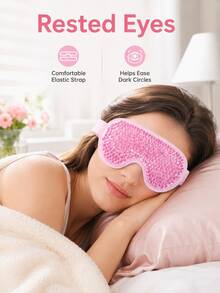 Ice Compress Mask & Eye Mask Set, Facial Ice Pack, Cold Compress Eye Mask, Reusable Ice Compress Mask And Cooling Gel Eye Mask, Dual Cold & Hot Relaxation, Moisturizing Ice Pack, Relieve Fatigue, Travel Essential, Multi-Functional Cold & Hot Compress Face/Eye Mask, Plush Cooling Ice Pack Sleep Eye Mask, Back To School Essential, Suitable For All Skin Types, Suitable For Relieving Eye Puffiness, Dark Circles, Eye Bags, Eye Fatigue, Best Christmas Gift For Women - Multicolor - View 4