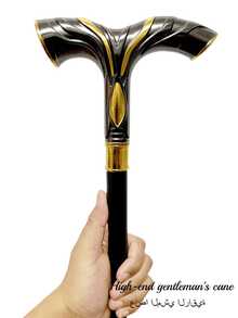 1pc Dual-Color Badge Walking Cane With Round Handle, Metal Material, Fashionable Detachable Casual Cane, Prop For Cosplay Performance, Elegant High-End British Gentleman Walking Stick, Suitable For Daily Use Or As A Gift,Halloween - Multicolor - View 6