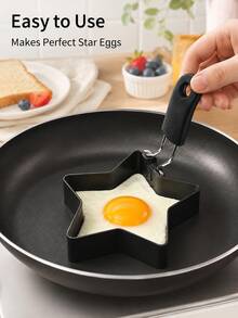 1pc Star-Shaped Egg Pancake Mold, Breakfast Shaping Mold, Easy Release, Mini Pancake Sandwich Egg Mold For Brunch, Home Kitchen Meal Prep And Daily Cooking Assistant - Multicolor - View 4