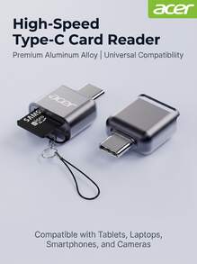 Acer Type-C High-Speed Card Reader, TF Card Compatible, 20MB/S Transfer Speed, Zinc Alloy Mini Portable, Universal For Phones, Tablets, And Drones - View 7
