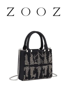 POHO ZOOZ Brand Luxury Women's Handbag Co-Branded Custom Medium Square Tote Bag - Black - Black - View 3