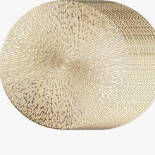 4/6/8/12pcs 15-Inch Gold Round Placemats, Fireworks Pattern, Washable, Suitable For Dining, Events, Parties, Weddings, Bridal Showers, Home Daily Use - Gold - View 6