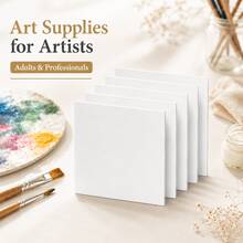 5pcs Blank Canvas Boards 10x10cm/4x4in, Pre-Primed Painting Boards, Suitable For Acrylic, Oil, Gouache, DIY Crafts And Art Projects - Multicolor - View 4
