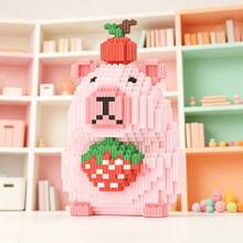 This 1097-Piece Building Block Set Creates A Strawberry Capybara, Which Is Adorable And Cute, Making It A Perfect Gift For Couples And Parents. The Assembly Difficulty Is Relatively High. It's An Ideal Gift For Christmas, Halloween, And The Back-To-School Season. - Multicolor - View 4