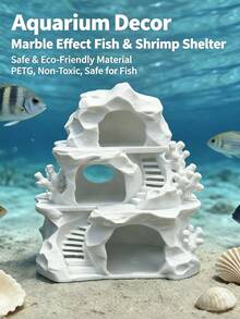 3D Printed One-Piece Fish & Shrimp Shelter, Multi-Layer Interconnected Caves, Aquarium Landscape Display Hiding House - Happy Aquarium - View 4