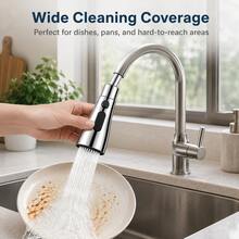 OCTAVO (1 Piece) High-Quality Three-Way Adjustable Splash-Proof Kitchen Faucet: Sturdy Structure, Easy To Operate, Perfect For Precise Watering And Cleaning! Home Bathroom Decoration, Autumn Decoration, Back-To-School Season - Silver - View 4