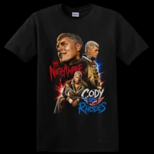 Camiseta de lucha libre Cody  con gráfico de retrato de luchador patriota, coleccionable - Negro - Ver 1