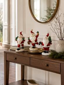 Vintage Santa Claus Decorative Statue, Traditional Christmas Holiday Decoration, Suitable For Desktop, Fireplace Mantel, Bookshelf, Entryway, Living Room And Festive Home Decor - 1PC - View 5