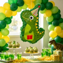 39*25*7cm Green Dinosaur Piñata 1pc (Can Be Filled With Candy, Confetti, Etc.) - A - View 2