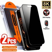 CASECOPS 2片裝隱私鋼化玻璃螢幕保護貼,含安裝套件與自動對位套件,9H硬度,頂部防塵網,高清透明,相容 17 Pro Max/17 Pro/17 Air/17e/17、16 Pro Max/16 Pro/16 Plus/16/16e、15 Pro Max/14 Plus/13 Pro Max/12 Mini/11 Pro Max/Xs Max 系列,防偷窺、防油污、防刮、防指紋、防塵,全螢幕覆蓋,微曲邊緣,無氣泡 - 2片 - 查看 38
