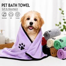 Pet Bath Towel For Dogs And Cats, Soft Absorbent Microfiber Drying Towel With Hanging Loop, Quick Dry Pet Towel Blanket For Bathing, Outdoor Travel And Home Use - Multicolor - View 1