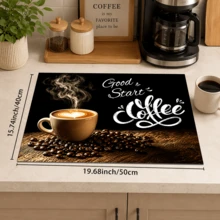 1pc Coffee Pattern Printed Diatomaceous Earth Kitchen Drain Mat, Absorbent Dish Drying Mat, Coffee Machine Mat, Dishwashing Mat, Sink Mat, Kitchen Countertop Protector, Suitable For Cups, Plates, Tableware And Kitchen Decor - Multicolor - View 12