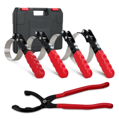 Nilight Swivel Oil Filter Wrench Set With Pliers | Fits 2-3/4" To 5-1/4" (73-133mm) Oil Filters, Adjustable Pliers Provide A Secure Grip, Swivel Design Reaches Tight Spaces