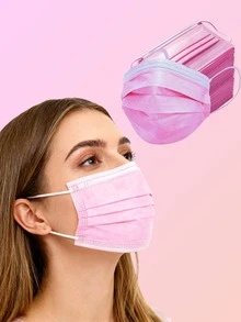 50入粉色一次性口罩，粉色口罩－可重複使用，3層防護口罩 - 成人款 - 查看 1