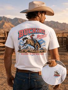 Men's Short Sleeve Oversized-Shirt Streetwear With Graphic Pattern Funny-Shirts Bull Rodeo-Shirt% Hot Item - 黑色 - 查看 6