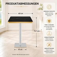 Esstisch Quadratisch UV-Platte Marmor-Optik Metallgestell Modern - 黑色 - 查看 4