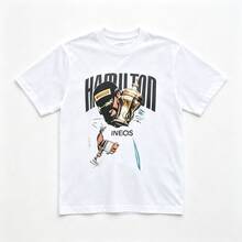 F1American Retro-Style Formula Racing Car VTG Niche Long And Short Sleeve Clothing Tt Shirt - 白色 - 查看 2