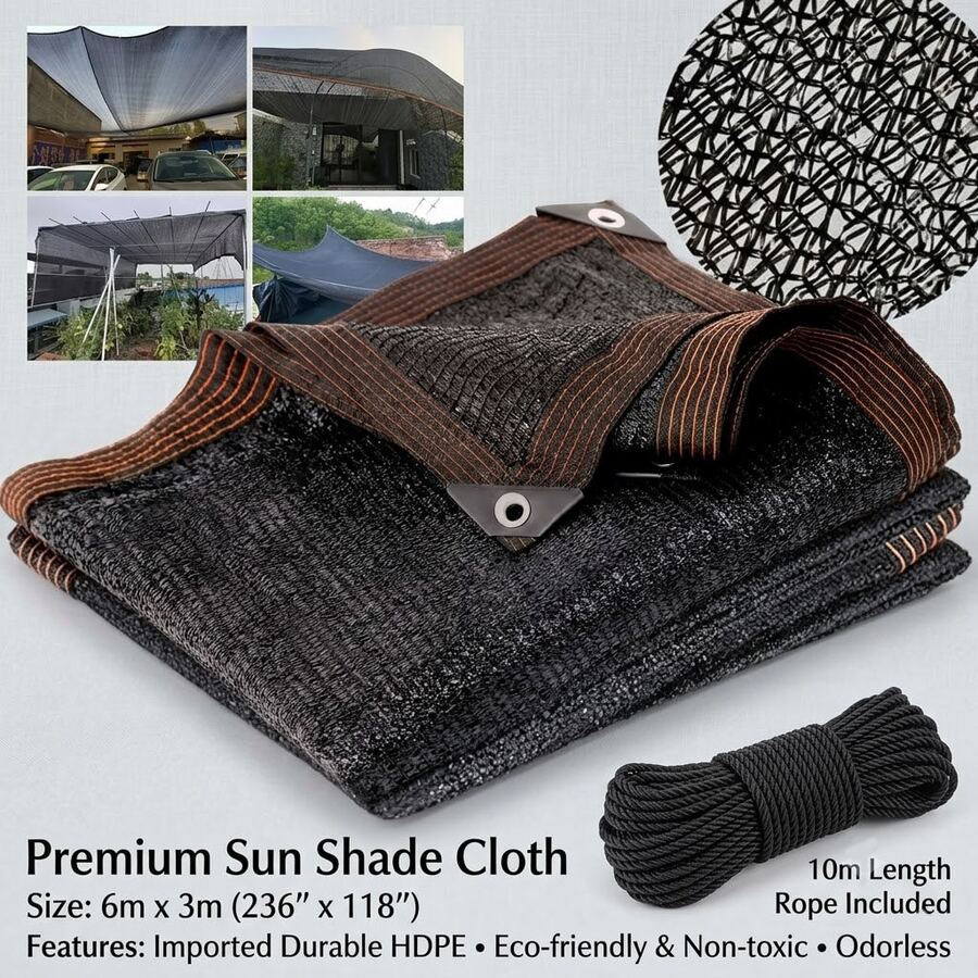 Garden Shade Cloth 20x10ft – 55% Shade Rate Plant Greenhouse Shade Net, UV Protection Shade Cover With Grommets, Suitable For Patio Pergola Canopy - Multicolor - View 1