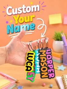 Customized Name Tag Keychain | Personalized Backpack Tag, Suitable For Daycare, Lunch Box And Water Bottle | Cute Gift For Boys And Girls, Bag Charm, Back To School Essential - H-iron Ring Backpack Tag - View 1