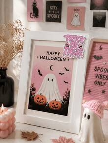 客製化粉色萬聖節貼紙 流滴效果 Trick Or Treat 標籤 個性化馬卡龍色骷髏貼紙 用於派對伴手禮袋、糖果盒、信封封口裝飾 - 多色7 - 查看 4