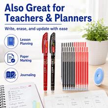 2 Packs 0.38mm Erasable Gel Pens With 30 Replacement Refills And 1 Blue Eraser, Fine Point Refillable Writing Pen Set, Black Blue Red Color Options For Students, School, Office, Notes And Planning - Multiple Styles - View 10