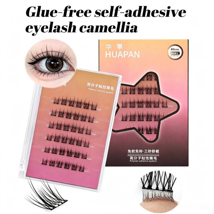 36 Clusters Glue Free Lash Extensions DIY Individual Cluster Lashes Natural Wispy Spiky Eyelash Extensions Pre Bonded False Eyelashes Lightweight Fluffy Lash Segments Mixed Length Short Stem Self Application Eyelash Makeup 6 Rows - C - View 1