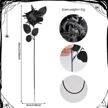 10Pcs Scary Eyeball Dark Red Fake Rose Branches Halloween Vase Bouquet Accessories - Multicolor - View 48