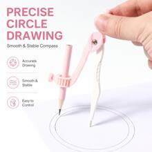 9-Piece Geometric Drawing Tool Set, Includes Compass, Protractor, Ruler, Mechanical Pencil, Eraser And Pencil Lead Refills, Complete Math Supplies Set For Students, Precise Measurement Geometric Drawing Tools, Essential Stationery For Classroom And Daily Learning - Sets - View 2