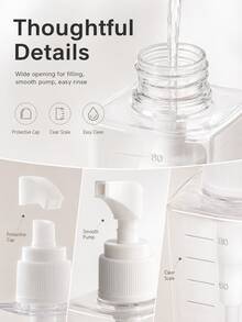 Set Botol Dispenser Perlengkapan Mandi Ukuran Travel, Set Botol Isi Ulang Portabel dengan Label, Cocok untuk Pembersih Wajah, Sampo, Sabun Mandi, dan Cairan Lainnya - MultiWarna - View 10